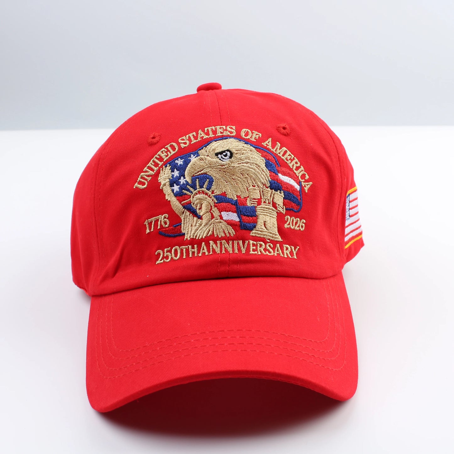 1pc United States 250th Anniversary Baseball Caps for Women,Washed Retro Design,Handmade Embroidery Hat for Parties,Adjustable