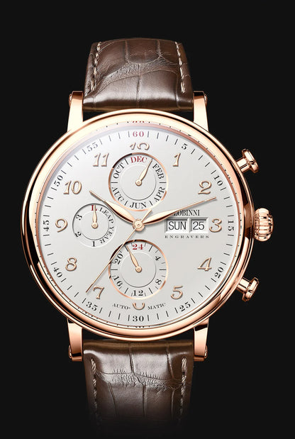 Relógio masculino mecânico automático LOBINNI Luxury Brand Switzerland com calendário perpétuo, vidro de safira e mostrador multifunções L13019-8