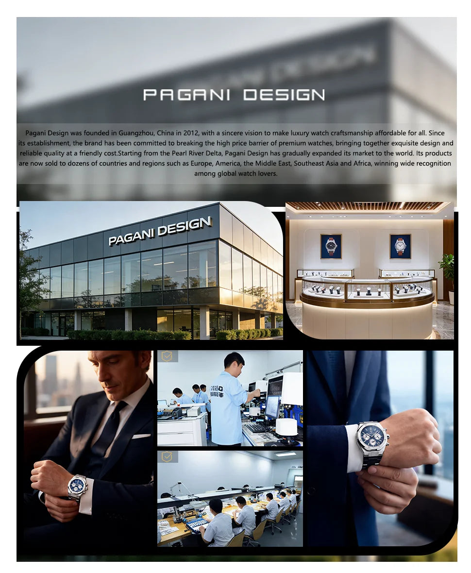 PAGANI DESIGN 2025 new thin 7MM men's quartz watch VJ21 37MM sapphire stainless steel waterproof 10Bar luminous C3 reloj hombre