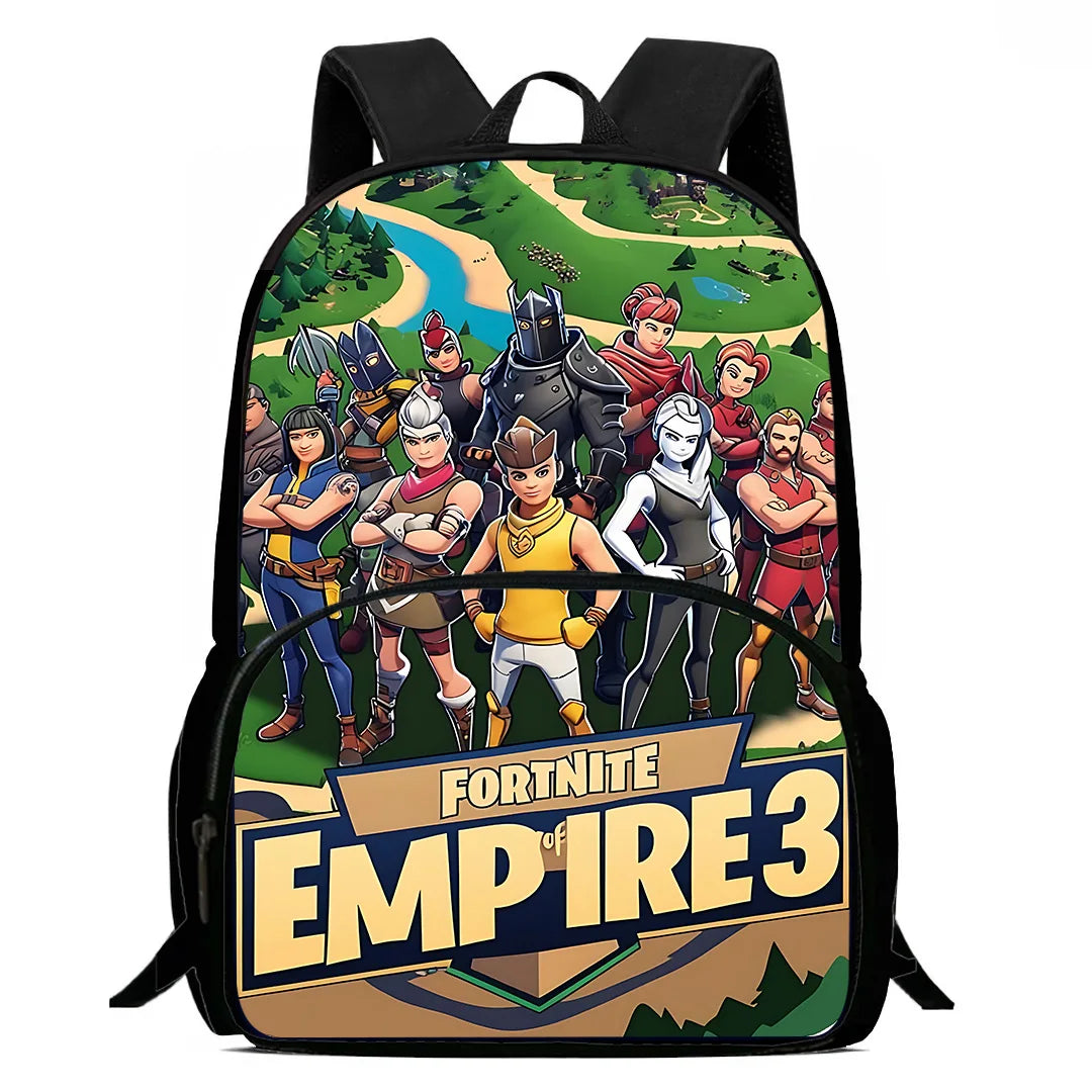 Klassisches FortniteS-Schulrucksack-Set für Kinder mit Lunchtasche und Federmäppchen, große Kapazität, für Jungen und Mädchen, ideales Geschenk