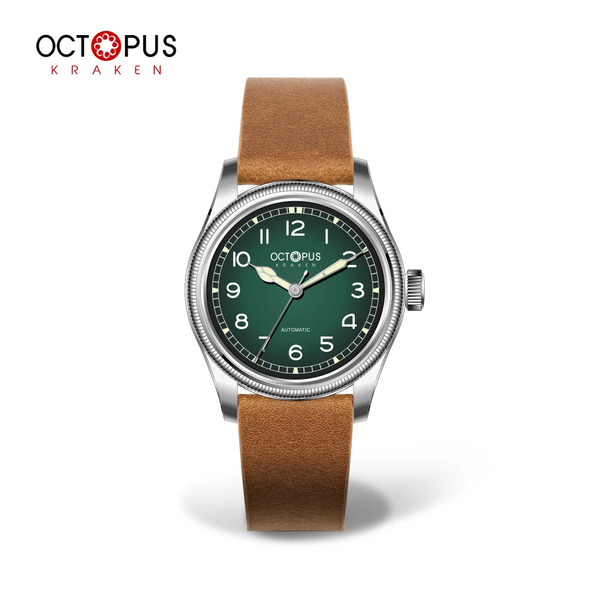 Octopus Kraken 38mm Pilot Watch Retro Stainless Steel PT5000 Movement Automatic Mechanical Wristwatch Luminous Dive Watch Man