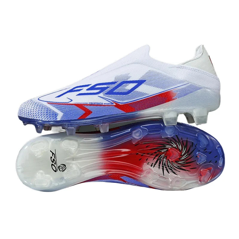Chaussures de football sans lacets F50 de haute qualité pour hommes, crampons de football FG pour garçons, chaussures de football antidérapantes pour l'entraînement sur gazon, tailles 35-45