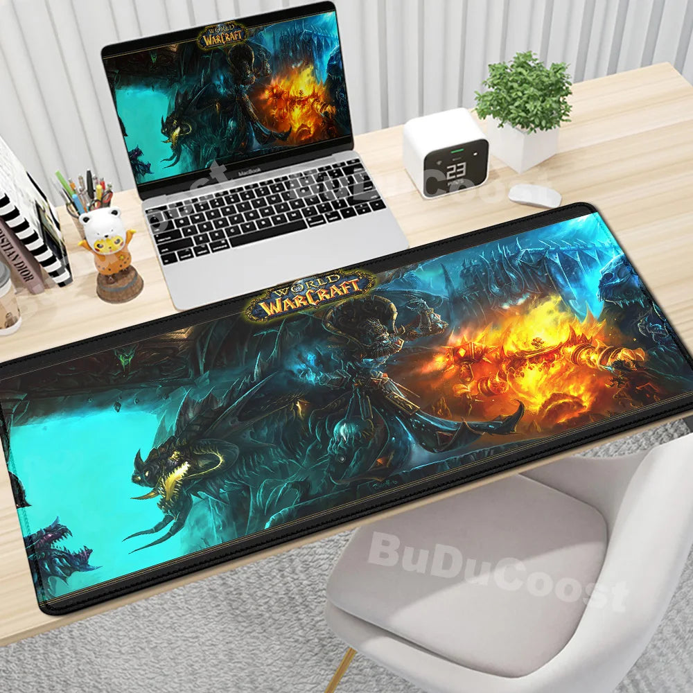 Anime World of Warcraft gaming podloga za stol, podloga za miš, računalni dodaci, XXL, zaključani rub, podloga za tipkovnicu i miša, gamerski tepih, uredske podloge