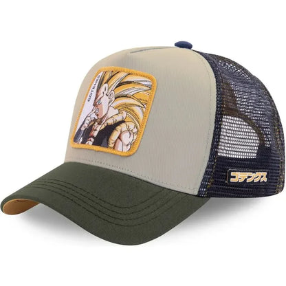 Son Goku Cap Baseball Cap Summer Travel Peaked Cap Men's Embroidery Hip-Hop Sun Visor Adjustable Trucker Mesh Cap