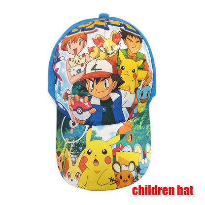 Pokemon Baseball Cap Pikachu Hat Pokemon Cosplay Hip Hop Cap for Girl Boy Children kids Anime Figures Toy Gift Cartoon Hat