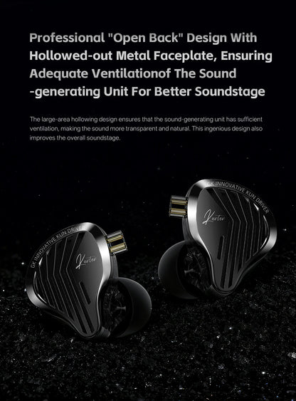 GK KUNTEN Earphones New Generation Dynamic Driver Unite Headests Hifi Music Earbuds DJ Headphones