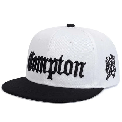 Cappellini unisex Compton con ricamo in stile hip-hop, per primavera e autunno, da esterno, regolabili, sportivi, casual, da baseball, con protezione solare