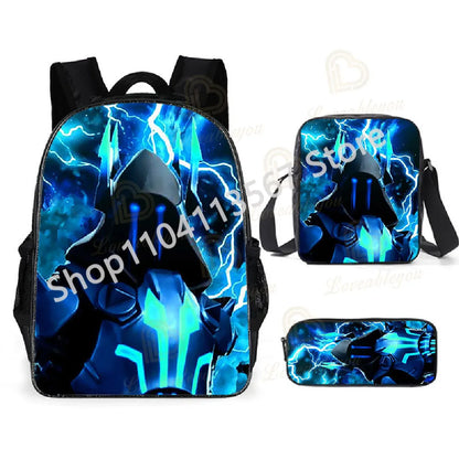 Fortnite Kids 3pcs Backpack Set Women Backpacks Office Stationary for Teenage Girls Boys Laptop Backpack Casual Travel Rucksack