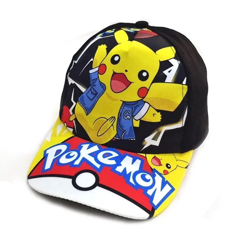 Pokemon Go Anime Figure Pikachu Polyester Baseball Cap Print Cartoon Peaked Cap Children's Dress Up Decoration Birthday Gifts