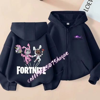 New Fortnites Children Hoodies Coat Cartoon Game Character Printed Zip Up Hoodie Child Autumn Jacket Winter Kids Boys Clothes
