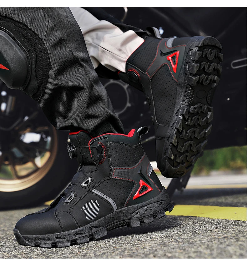 Bottes de moto professionnelles pour hommes, chaussures de course tout-terrain, équipement de moto urbaine, en cuir microfibre ultra-fin