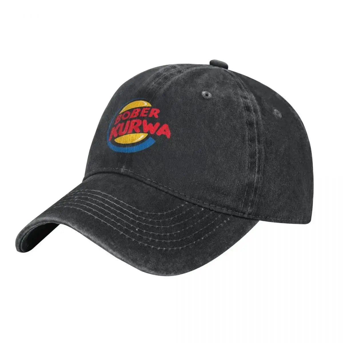 Bober Kurwa Meme Inspired Burger King Baseball Cap Distressed Denim Hats Vintage Outdoor Activities Unstructured Soft Sun Cap