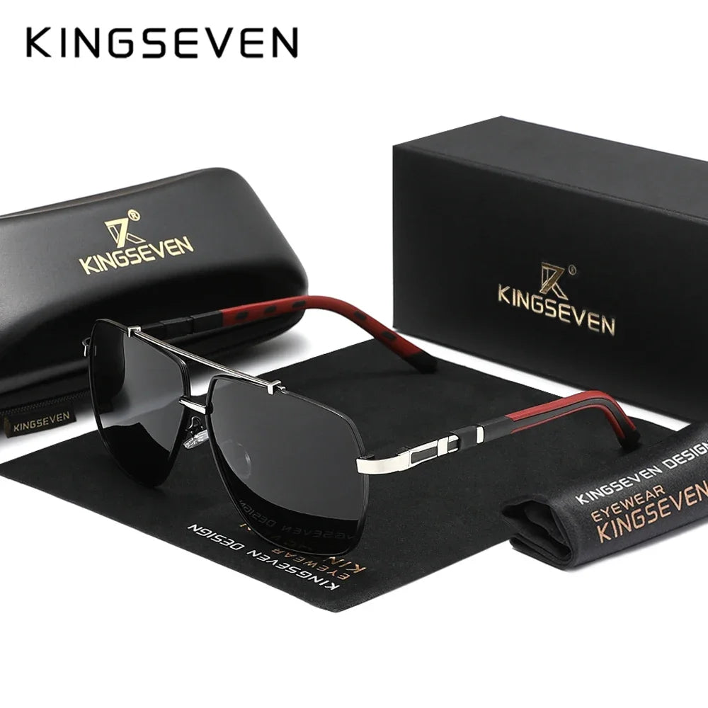 KINGSEVEN New Luxury Sunglasses Men UV400 Square Large Frame Polarized Glasses Male Women Outdoor Causal Fashion Driving Eyewear