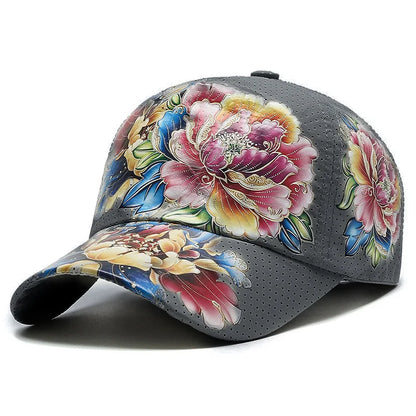 Casquette de baseball printemps/été à séchage rapide pour homme et femme, pour les activités de plein air, la plage et le camping, chapeau de soleil imprimé de fleurs de style chinois B149