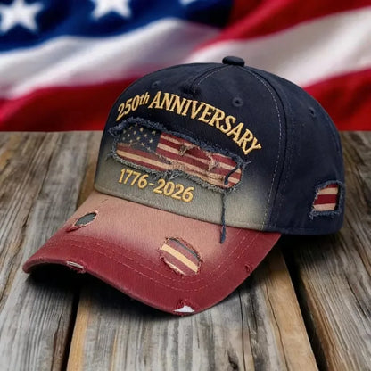 1pc United States 250th Anniversary Baseball Caps for Women,Washed Retro Design,Handmade Embroidery Hat for Parties,Adjustable