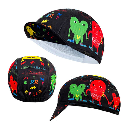 New cycling cap, polyester sweat absorption, fashion trend, unisex, graffiti