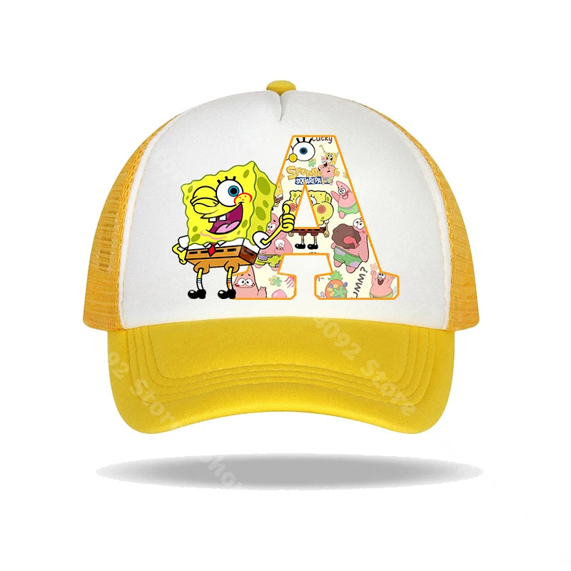 SpongeBob SquarePanted Baseball Cap Kids Adults Letter Print Sun Hats Anime Cartoon Adjustable Peaked Caps Summer Casual Hat New