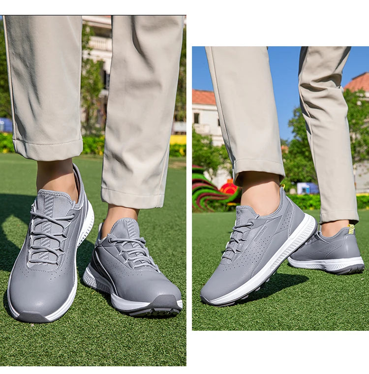 Zapatos deportivos de golf para hombre impermeables de cuero de alta calidad, zapatos deportivos para competición de golf, zapatos formales para campo de golf, zapatos de entrenamiento para hombre