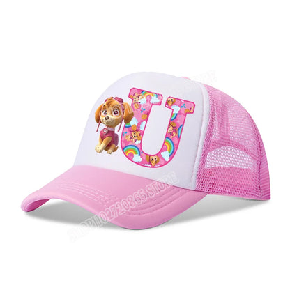 Paw Patrols Baseball Cap Skye Cartoon Anime A-Z Letters Printed Girls Headwear Summer Athleisure Adjustable Fashion Hats Gift