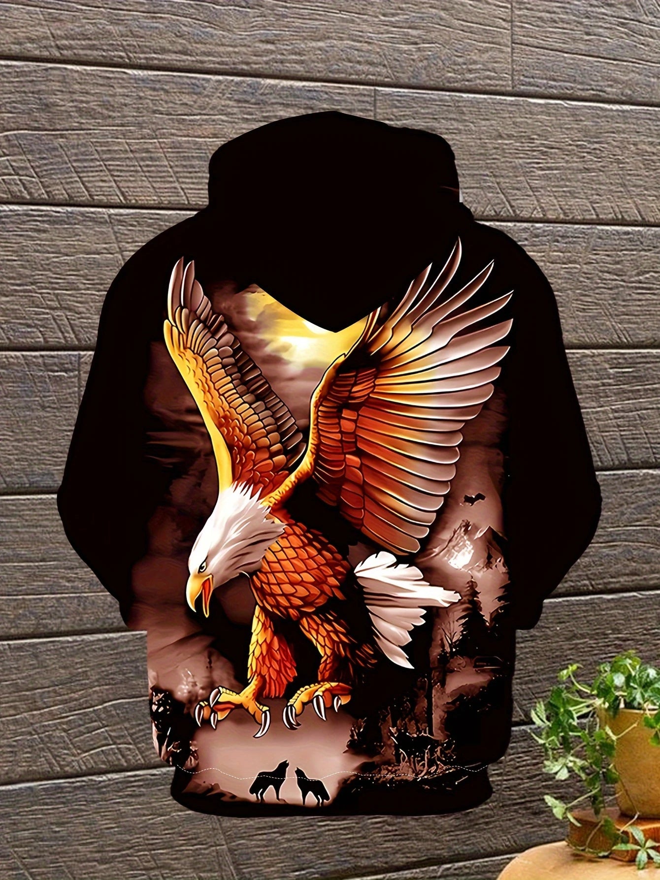 Sweatshirt com Capuz Masculina Cool Eagle Fashion 2025, Edição 3D Impressa, Tendência American Eagle, Sportswear Casual Unissexo para Homem e Criança