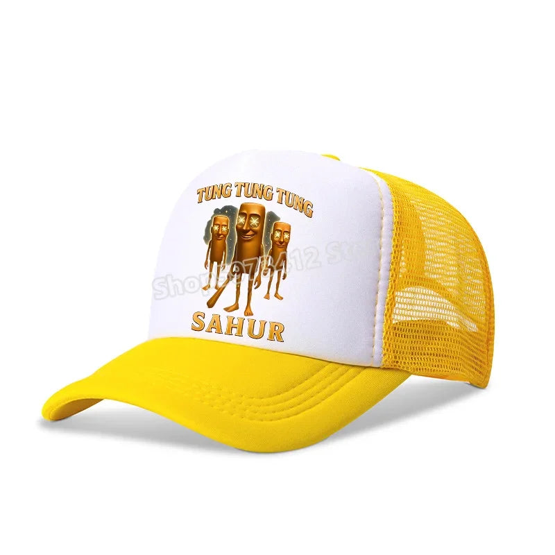 Italian Brainrot Baseball Caps Funny Anime Printed Tung Tungtung Sahur Sunny Hats Summer Adjustable Famliy Headdress Cap Gifts