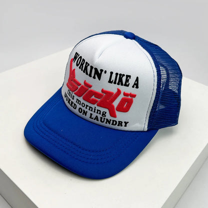 American Style Cruise Printed Anime New Letter Mesh Trucker Caps Sunshade Breathable Baseball Hats Men Women Versatile Fashion