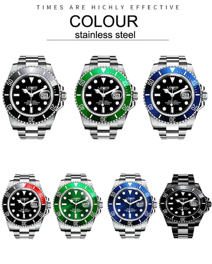 LOREO Original Men Business Watch 20ATM Waterproof Wristwatch Top Brand Casual Sport Seagull Automatic Mechanical Watch Men
