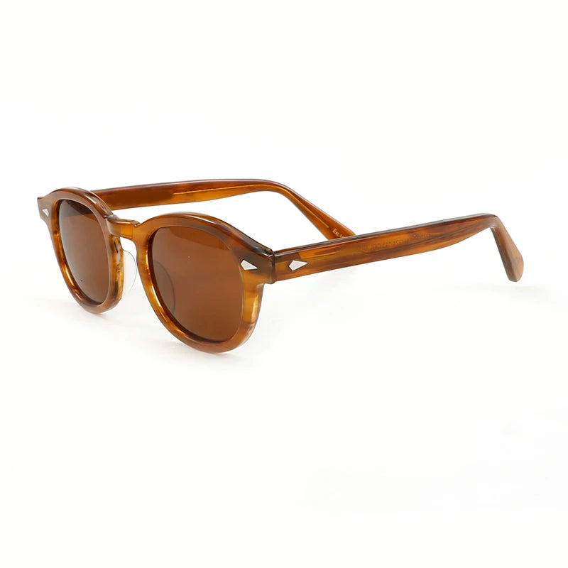 Polarized Sunglasses Men Women Johnny Depp Lemtosh Style Sun Glasses Retro Round Acetate Frame UV400 Lens Oculos