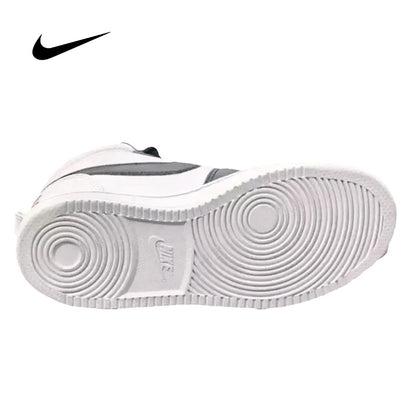 NIKE Unisex White High-Top Court Borough Mid Sneakers for Fall Winter Training & Casual Wear (844906-100)