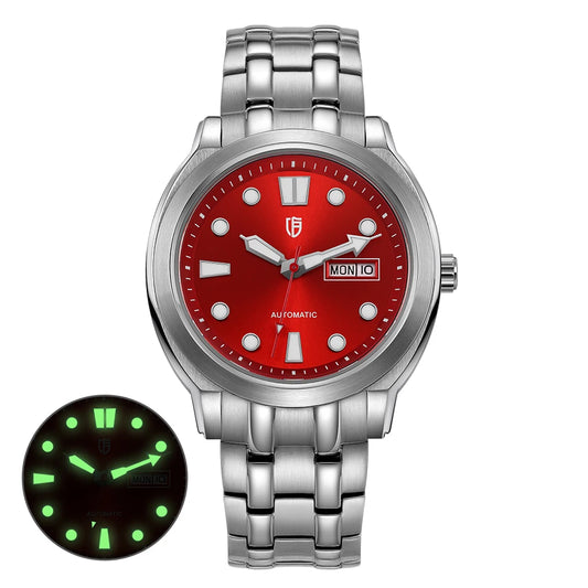 BERNY Automatic Men Watch Supper Luminous Sapphire Stainless Steel 100M Waterproof Business Casual Mechanical Wristwatch for Men