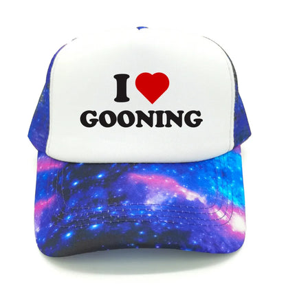 Забавни бейзболни шапки „I Love Gooning“ – готини летни мъжки шапки от мрежа, хумористични шапки тип „тракър“, унисекс шапки от мрежа за външни дейности MZ-080