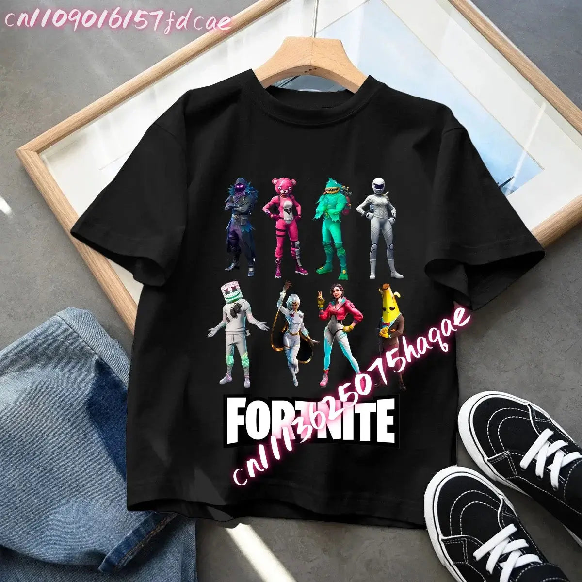 Fortnites Kids Black Cotton T Shirt Fortress Night Baby Short Sleeve Tees Shirt Cartoon Boy Girl Summer Clothes Kawaii Tops Gift