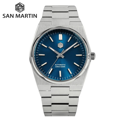 Relógio clássico de homem San Martin 40mm Miyota 9015, relógio de pulso mecânico automático de luxo elegante com bracelete de desengate rápido SN0023