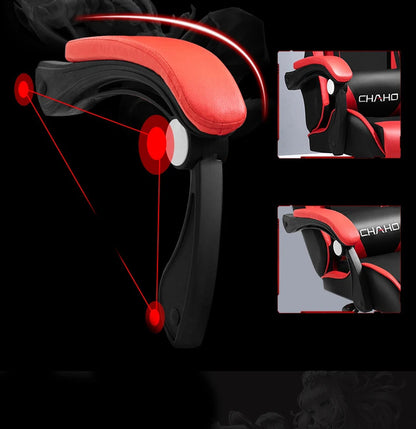 Ergonomic PU Leather Gaming Chair with Adjustable Height, Reclining Computer Chair, Swivel Office Chair for Home Office, Gaming & Study