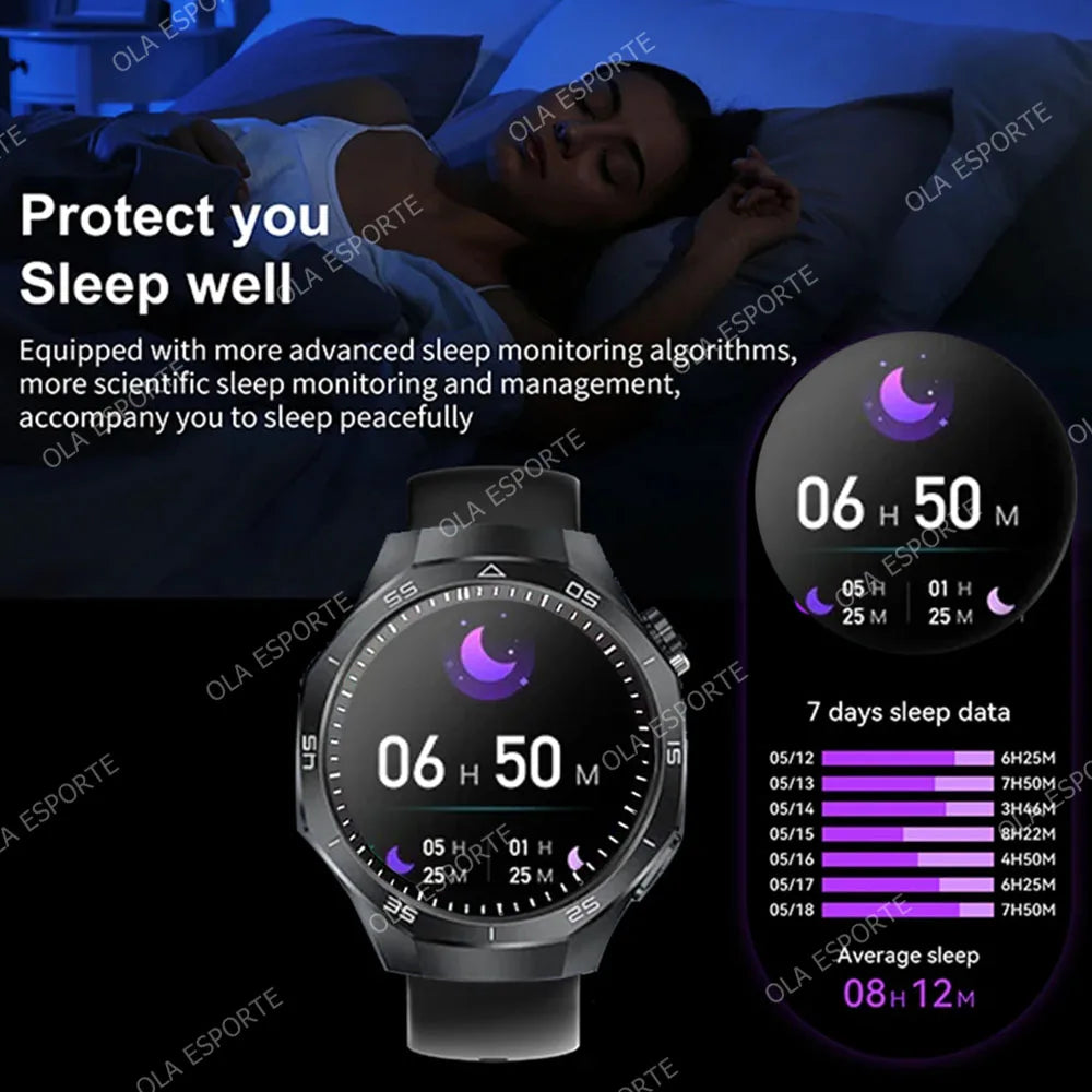 2025 New For Android ios Smart Watch Men HD AMOLED Screen GPS Motion trajectory Heart Rate Bluetooth Calls SmartWatch Waterproof