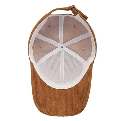 Unisex-baseballkeps i corduroy, justerbar solhatt, hiphop-keps för män