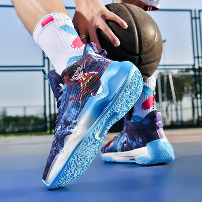 Chaussures de sport unisexes, chaussures d'entraînement de basket-ball respirantes en maille tendance, bottes de compétition légères à rebond pour hommes
