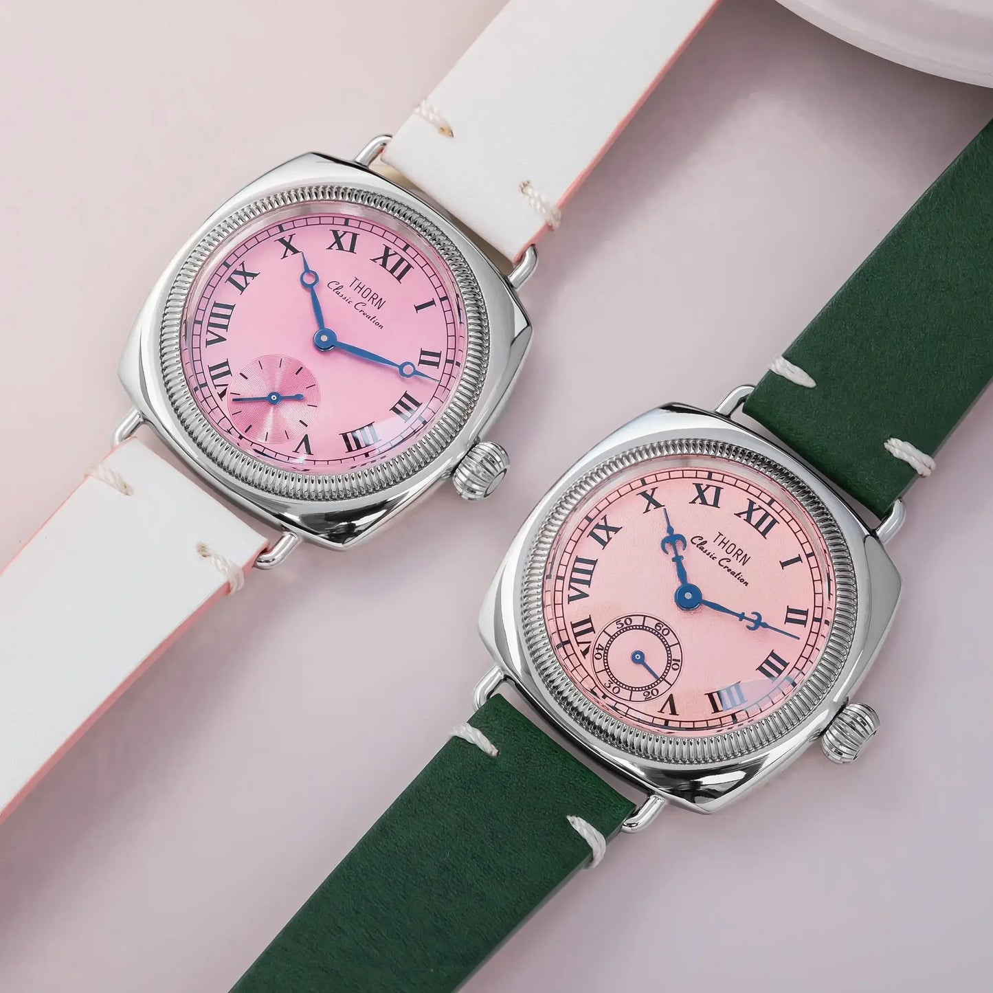 THORN  T002 Watch Tribute To Classic Oyster Style Antique Pillow Shaped Watch, Retro Watch, Men's and Women's Couple Watches