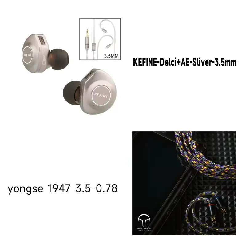 Kefine X ANELEARS Delci AE 10mm HiFi IEM Wired Earphones – DLC+PU Driver Dual Tuning In-Ear Monitors for Music & Gaming