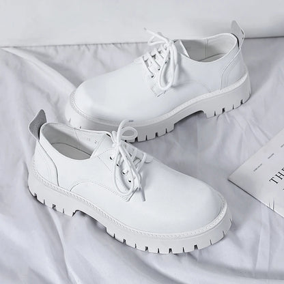 White Lace-up Oxford Shoe Men Fashion Men's Leather Sneakers Breathable Casual Loafers Shoes Mens Designer Men Comfortable Shoes