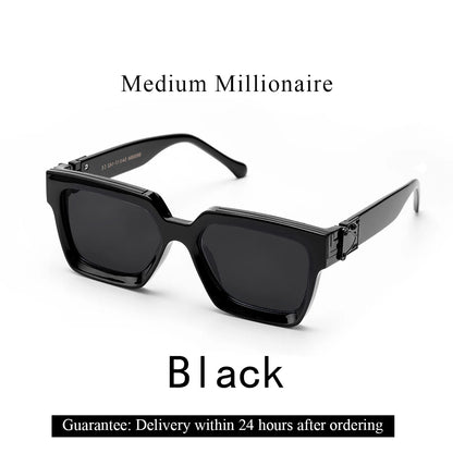 Ruiao Retro Black Millionaire Shades Luxury Sunglasses 2026 For Men Designer Famous Brand Square Sun Glasses Man Women Sunglass