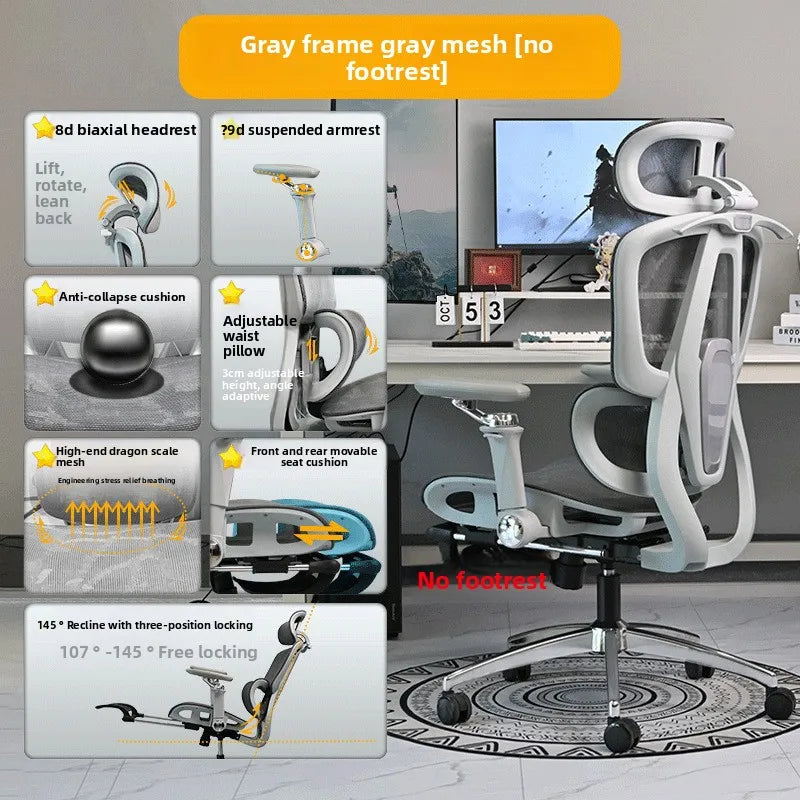Przenośny minimalistyczny fotel ergonomiczny z podłokietnikiem 10D, fotel komputerowy, biurowy, do nauki i gamingowy Gravitysturdy and durable