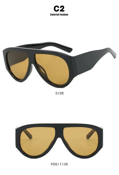 Luxury Pilot Oversized Sunglasses Women Brand Designer Big Frame Gradient Sun Glasses Fashion Goggle Shades Oculos De Sol