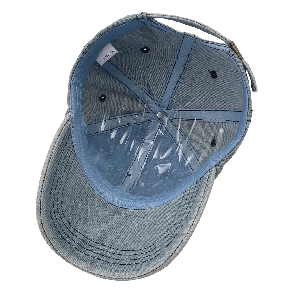 Gorra de béisbol rasgada de color liso, gorra snapback de denim lavado, estilo hip hop, transpirable, ropa urbana, gorras desgastadas para mujer y hombre