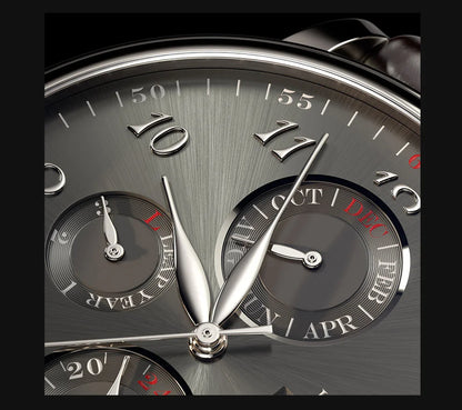 Relógio masculino mecânico automático LOBINNI Luxury Brand Switzerland com calendário perpétuo, vidro de safira e mostrador multifunções L13019-8