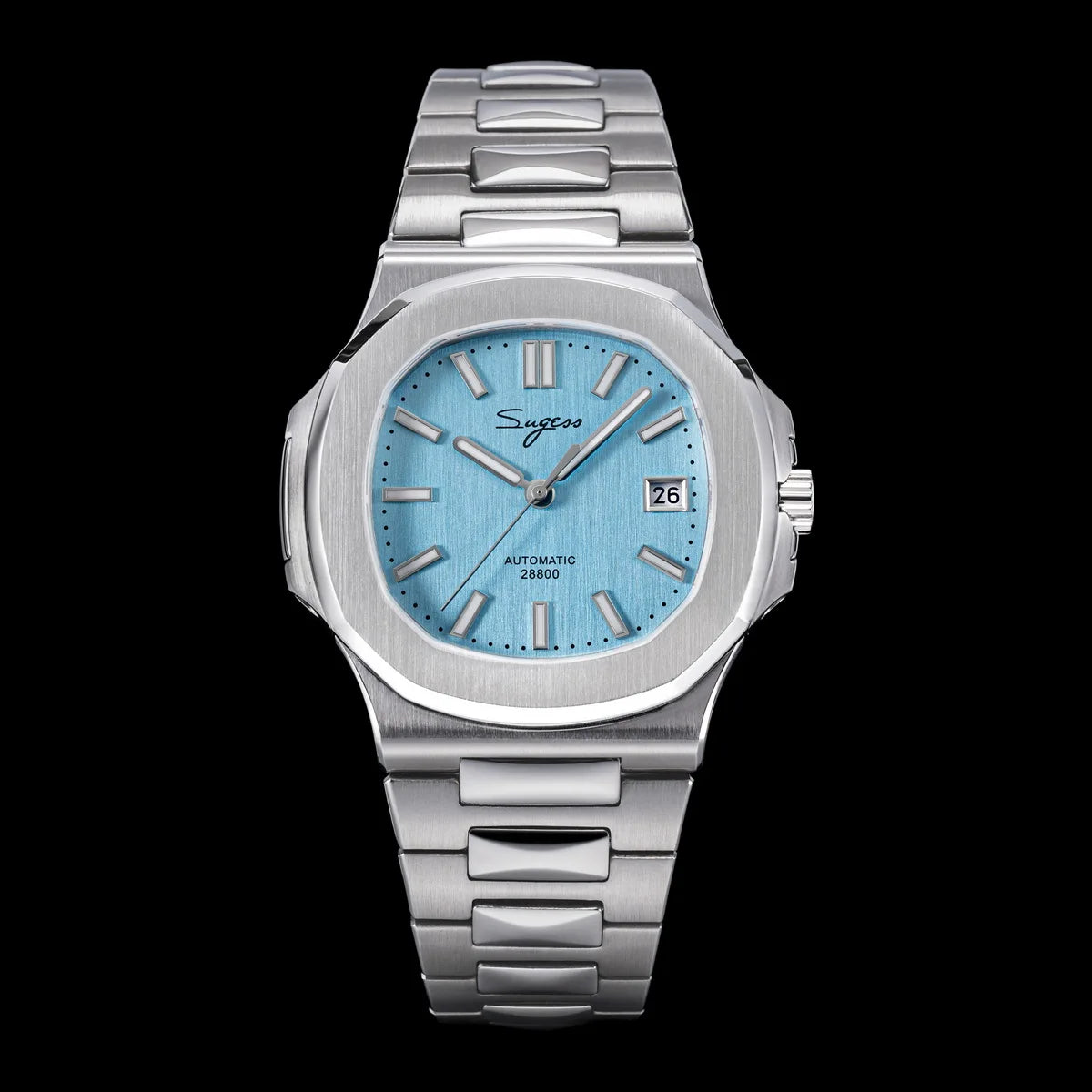 Reloj de hombre Sugess automático mecánico, movimiento Miyota 9015, esfera MOP, luminoso, resistente al agua 5bar, brazalete de lujo S466