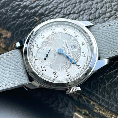NEW Pierre Paulin Jumping Hour Men Watch Automatic St17 Mechanical Watch Steel Purplewatch Vintage Date Window 38mm Metal
