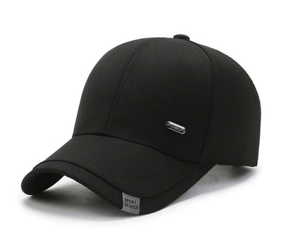Men's Baseball Hat Hard Top Spring Autumn Big Head Circumference Cotton Cap Sun Protection Dad Cap Adjustable Strap Fishing Hat