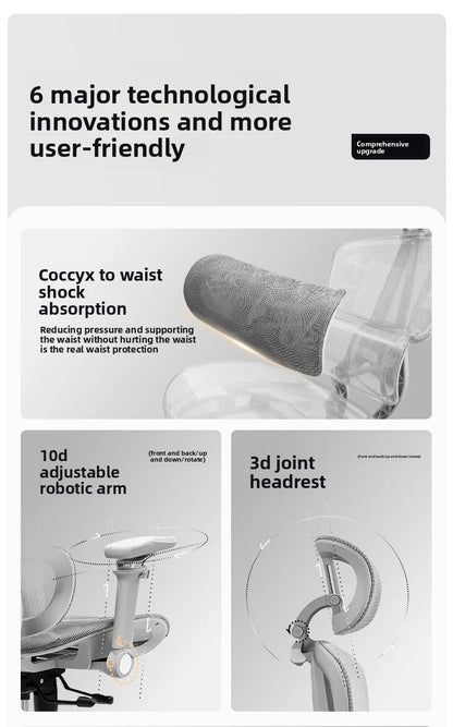 Ergonomic Office Chair Reclining with Footrest, High Back Computer Desk Chair with Lumbar Support, Adjustable Swivel Office Chair for Home Office & Gaming