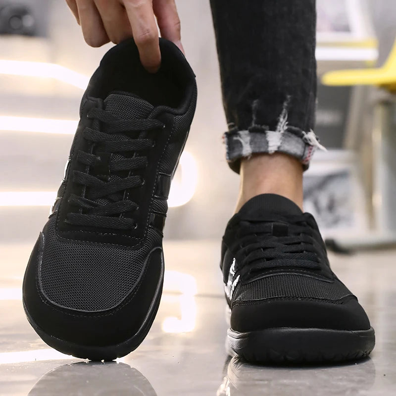 Pánské tenisky s širokou špičkou Barefoot Shoes, minimalistické, prodyšné a pohodlné boty na venkovní chůzi, sportovní ležérní modré boty 2025